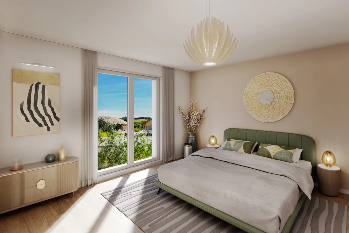 Chambre à coucher avec accès extérieur